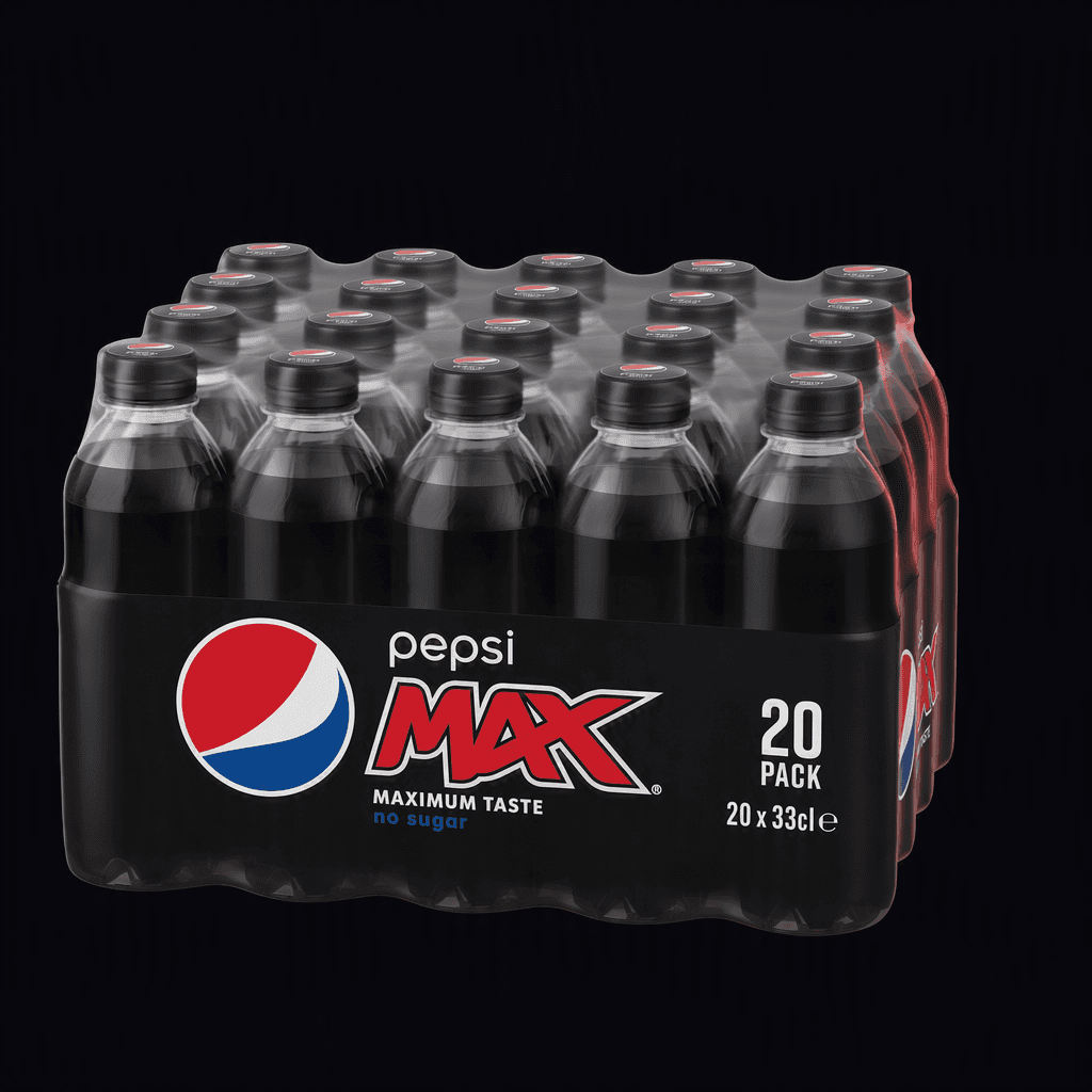 Pepsi Max 20-pak flasker (20x33cl), AI-genereret billede