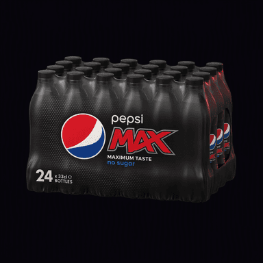 Pepsi Max 24-pak flasker (24x33cl), AI-genereret billede