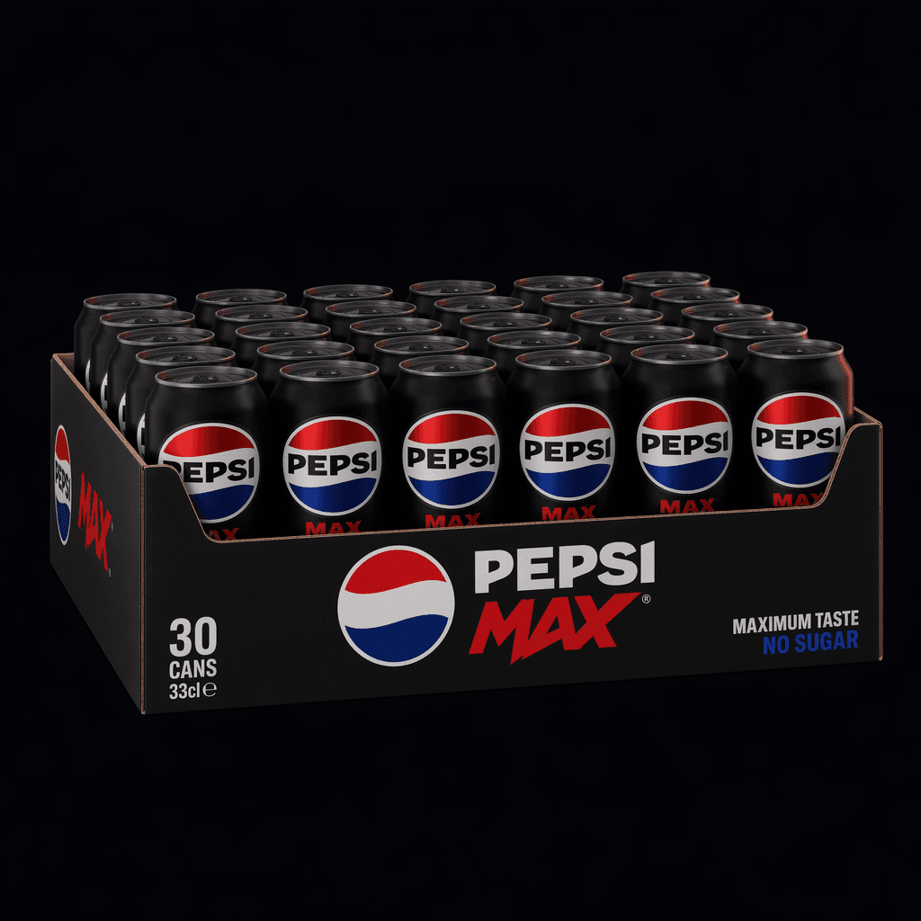 Pepsi Max 30-pak dåser (30x33cl), AI-genereret billede