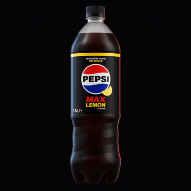 Pepsi Max Lemon 1,5L flaske, AI-genereret billede
